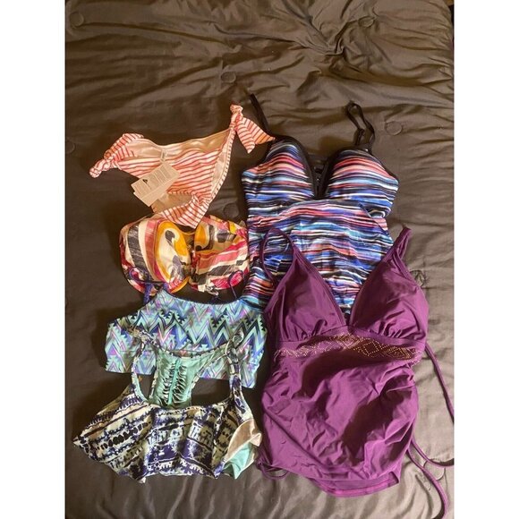 TOPS Other - Big Lot womens Size Small Swimsuits Tops NWt Bottom 4/6 Bikini 6 pieces